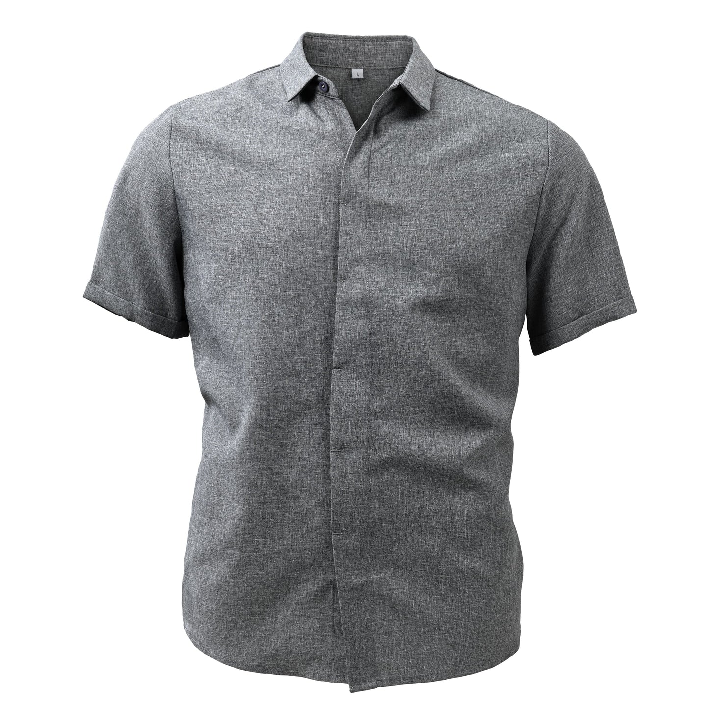 Men's Short Sleeve Linen Button-Up Shirt – Summer