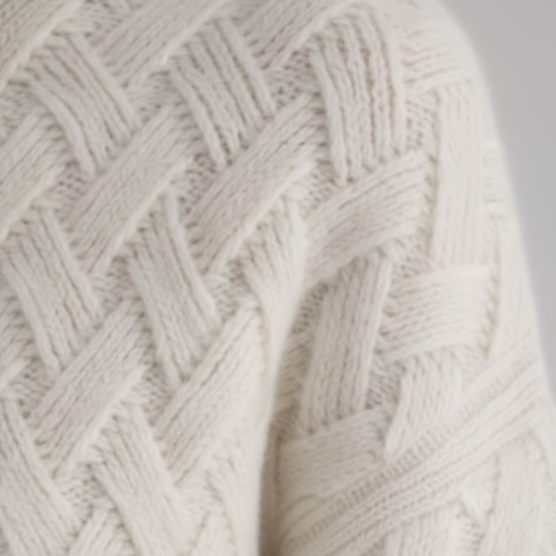 Women's High Neck Cable Knit Winter Sweater
