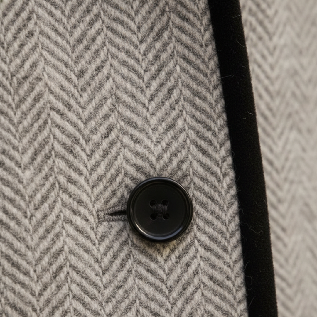 Women's Winter Tweed Wool Double-Breasted Coat Gray