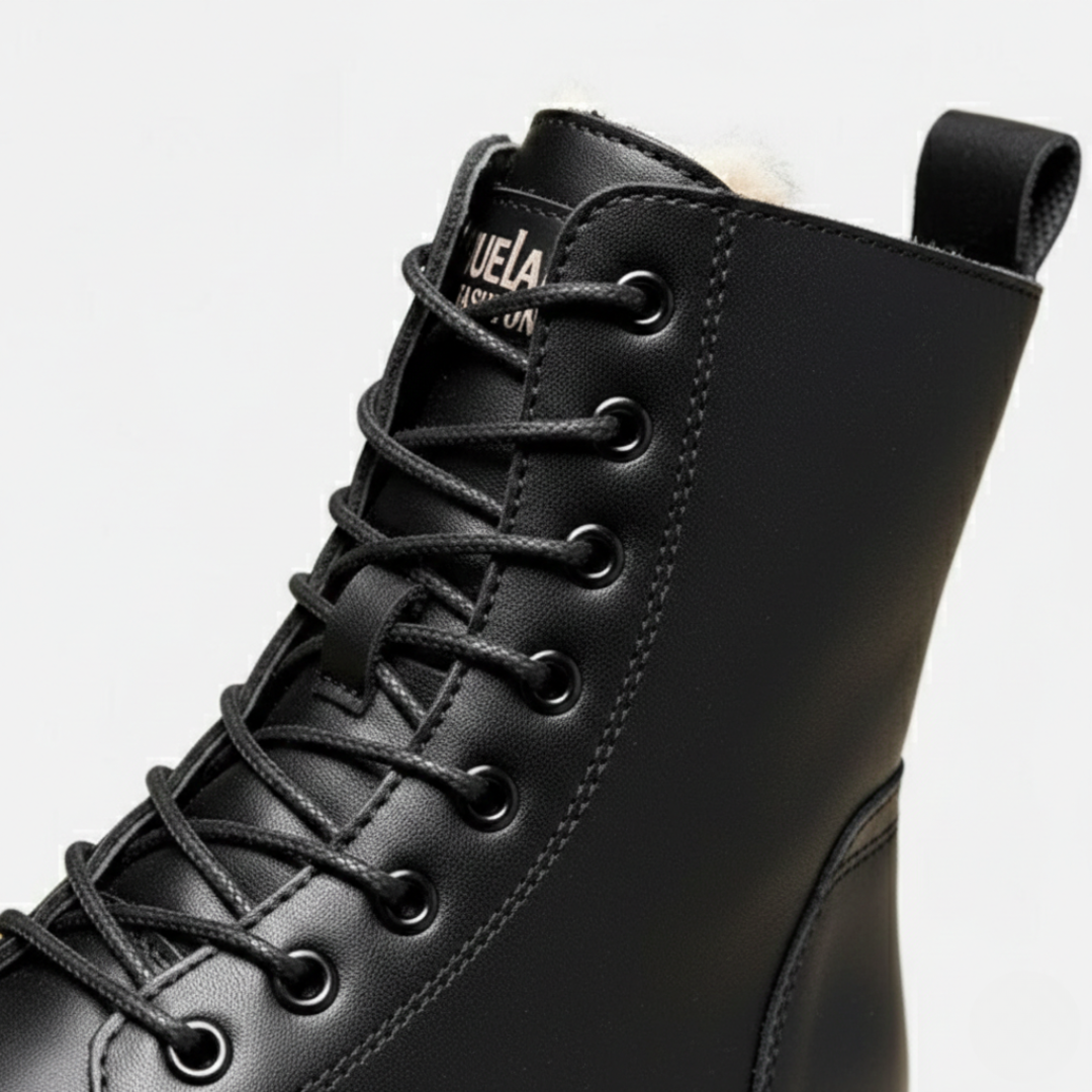 Women's Winter Lace-Up Ankle Boots with Platform Sole