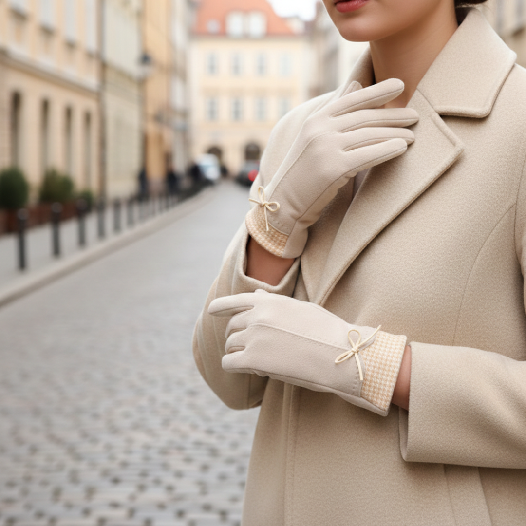 Women's Gloves with Bow Detail