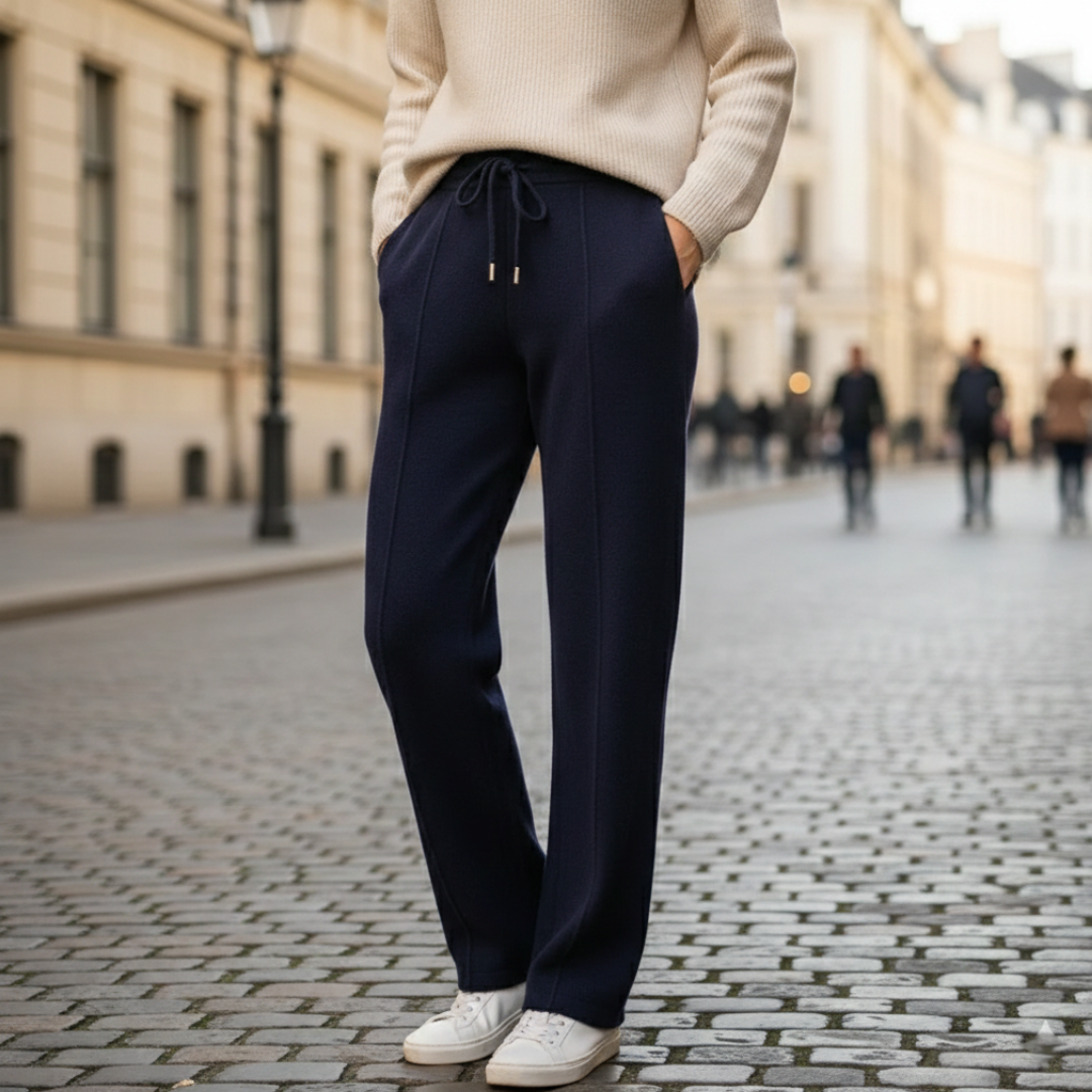 Women's Pants with Elastic Waist and Drawstring
