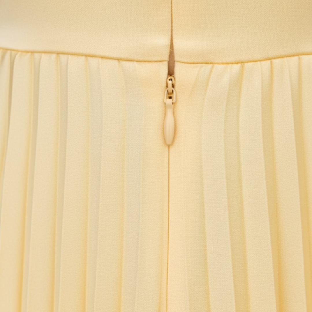 Women's Yellow Pleated Dress