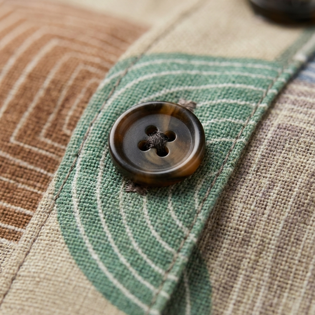 Women's Short Sleeve Shirt Dress with Buttons and V-Neck Mini Geometric Pattern
