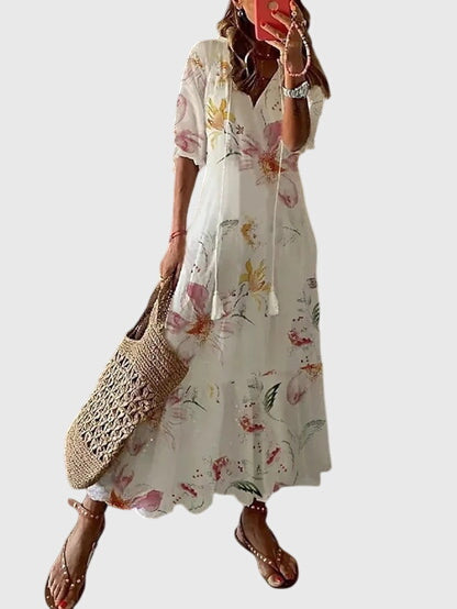 Women's Floral Viscose Sleeveless Dress