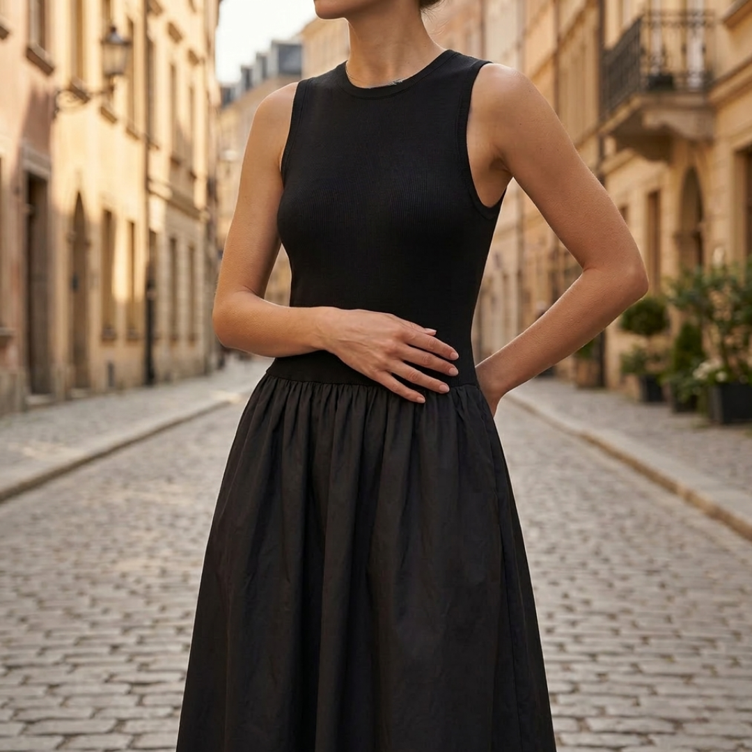 Long Draped Slim Fit Sleeveless Women's Dress