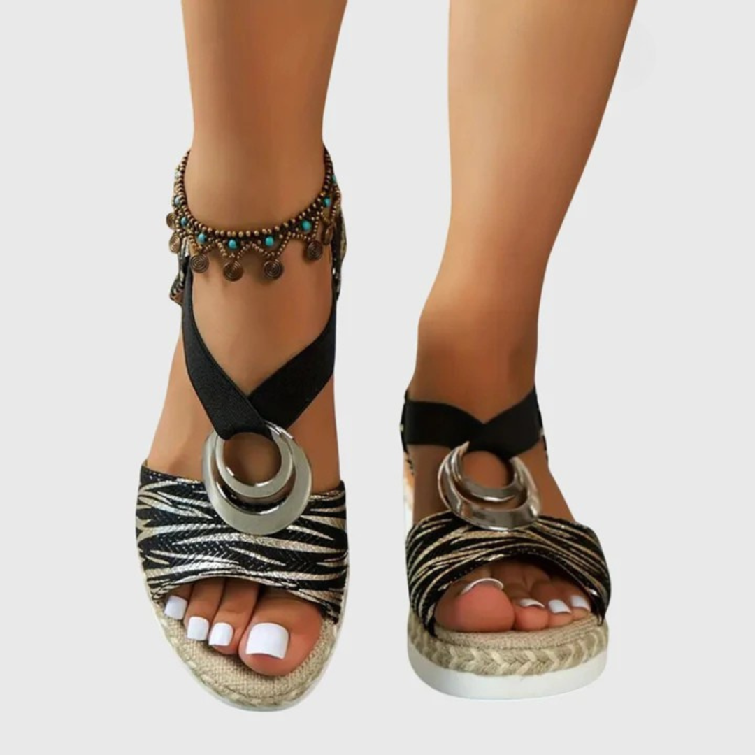 Women's Orthopedic Leather Sandals with Anatomical Insole