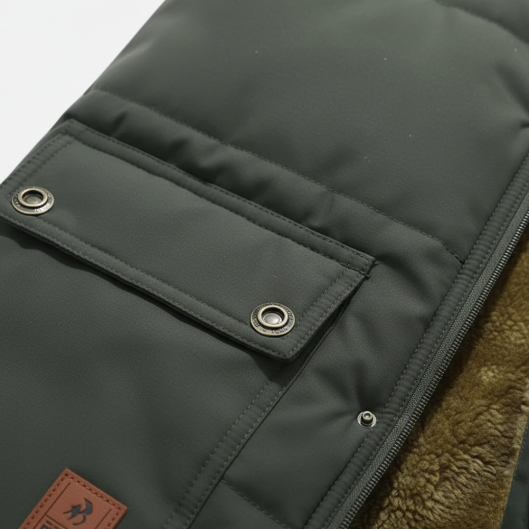 Men's Padded Sleeveless Gilet with Sherpa Lining