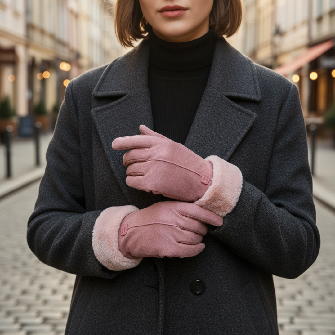 Women's Gloves with Synthetic Fur