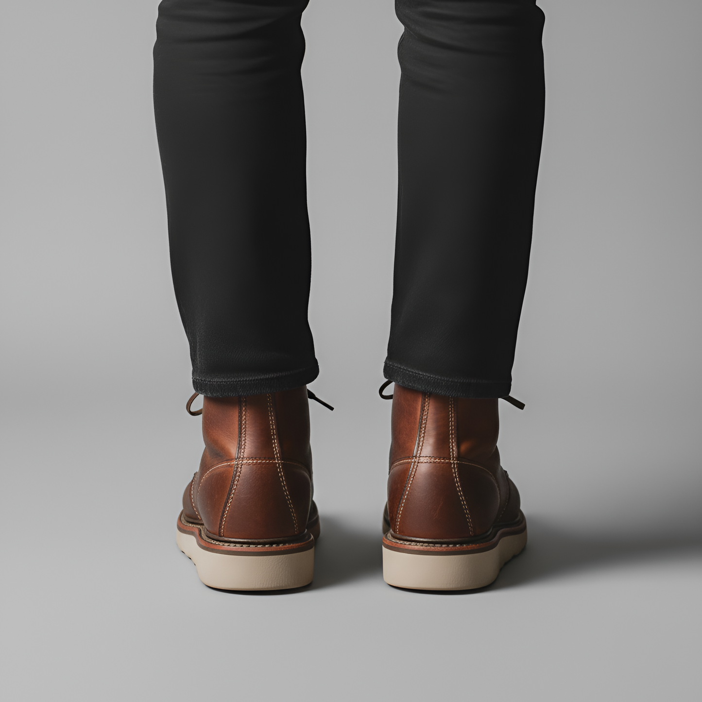 Men's Handmade Leather Boots with Round Toe