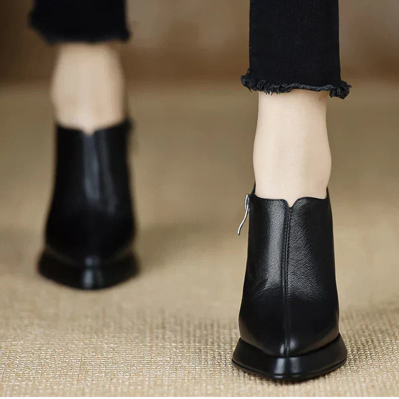 Giselle | Women's High Heel Pumps Platform Block Heel Side Zipper 7