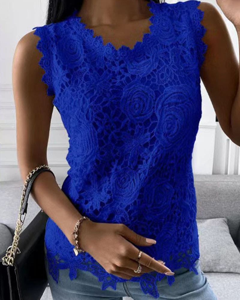 Women's Sleeveless Lace Top