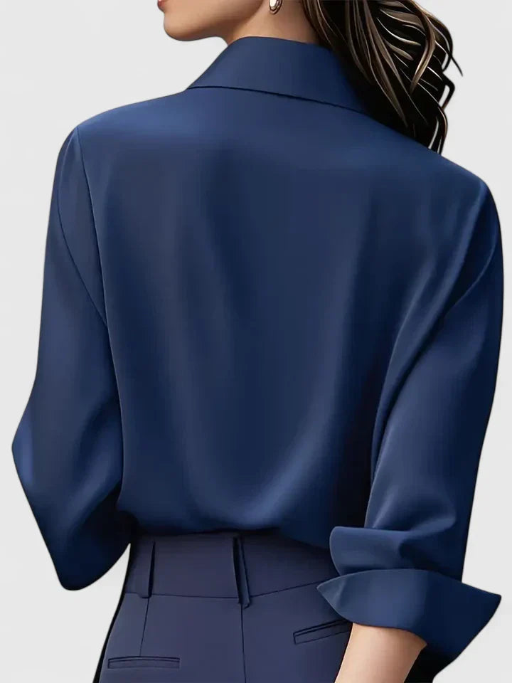 Women's Elegant Button Down Shirt with Concealed Placket