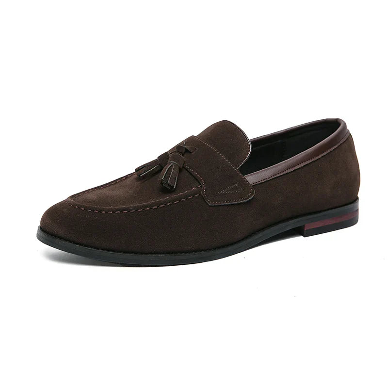 Men's Casual Suede Moccasins with Fringe for Walking