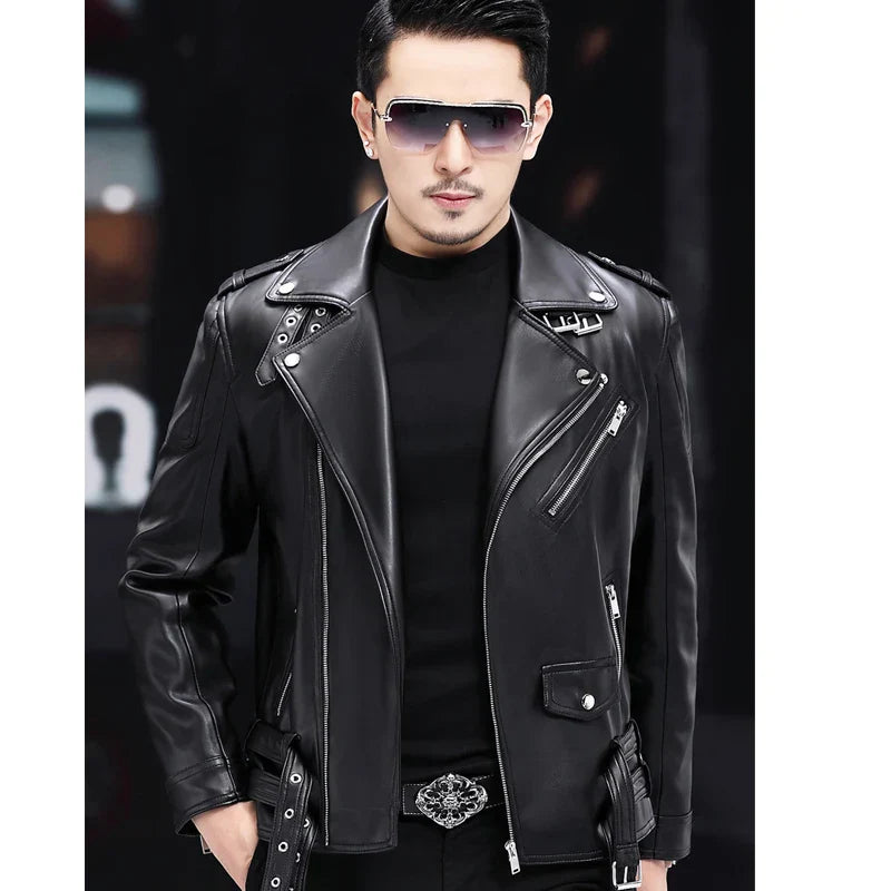 Men's Eco-Leather Zip Sleeveless Bomber Fashion Moto Biker Punk