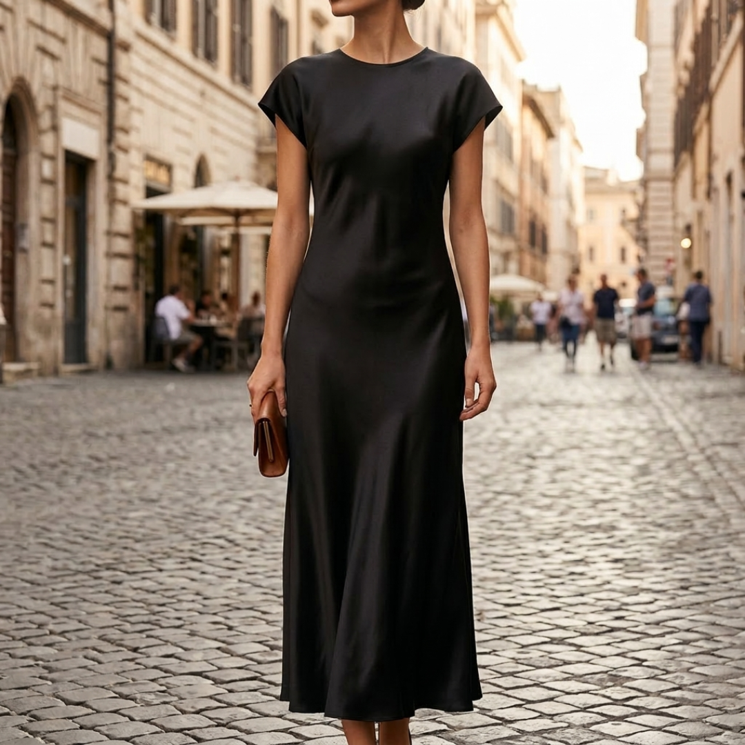 Elegant Short Sleeve Midi Dress for Women
