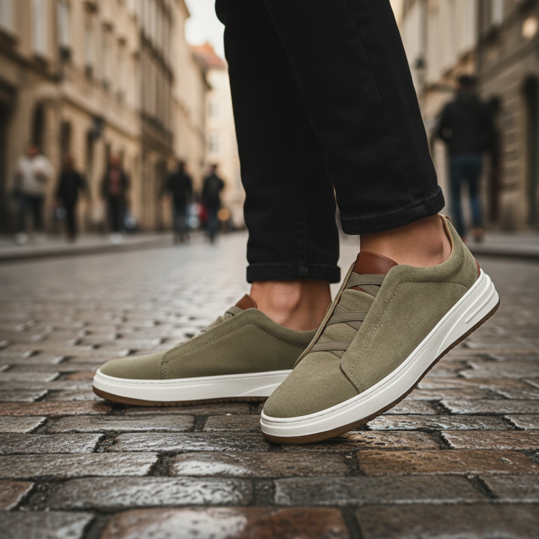 Men's Fabric Shoes with White Sole