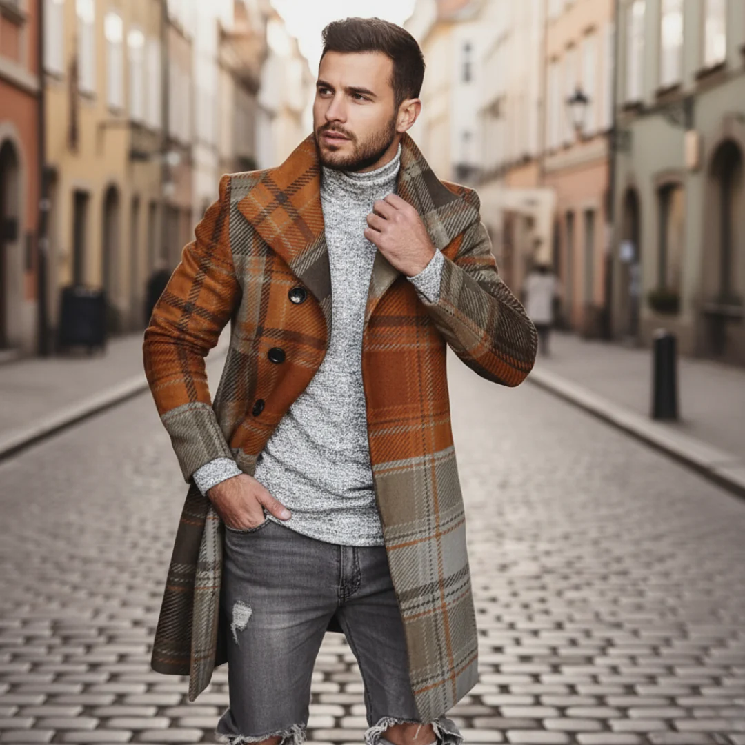 Plaid Men's Coat