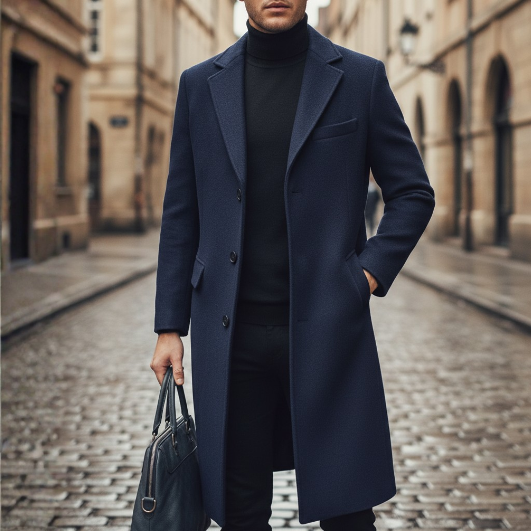Men's Fabric Coat with Pocket