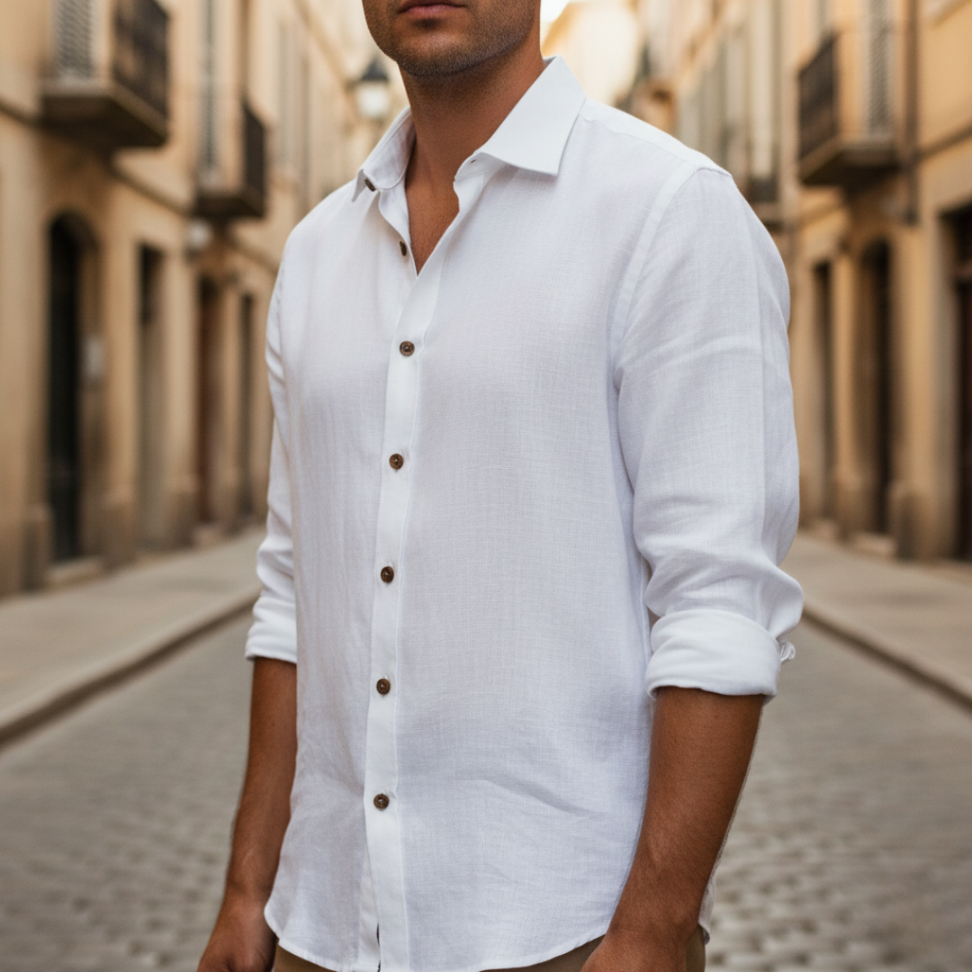 Men's Casual Mixed Fabric Shirt