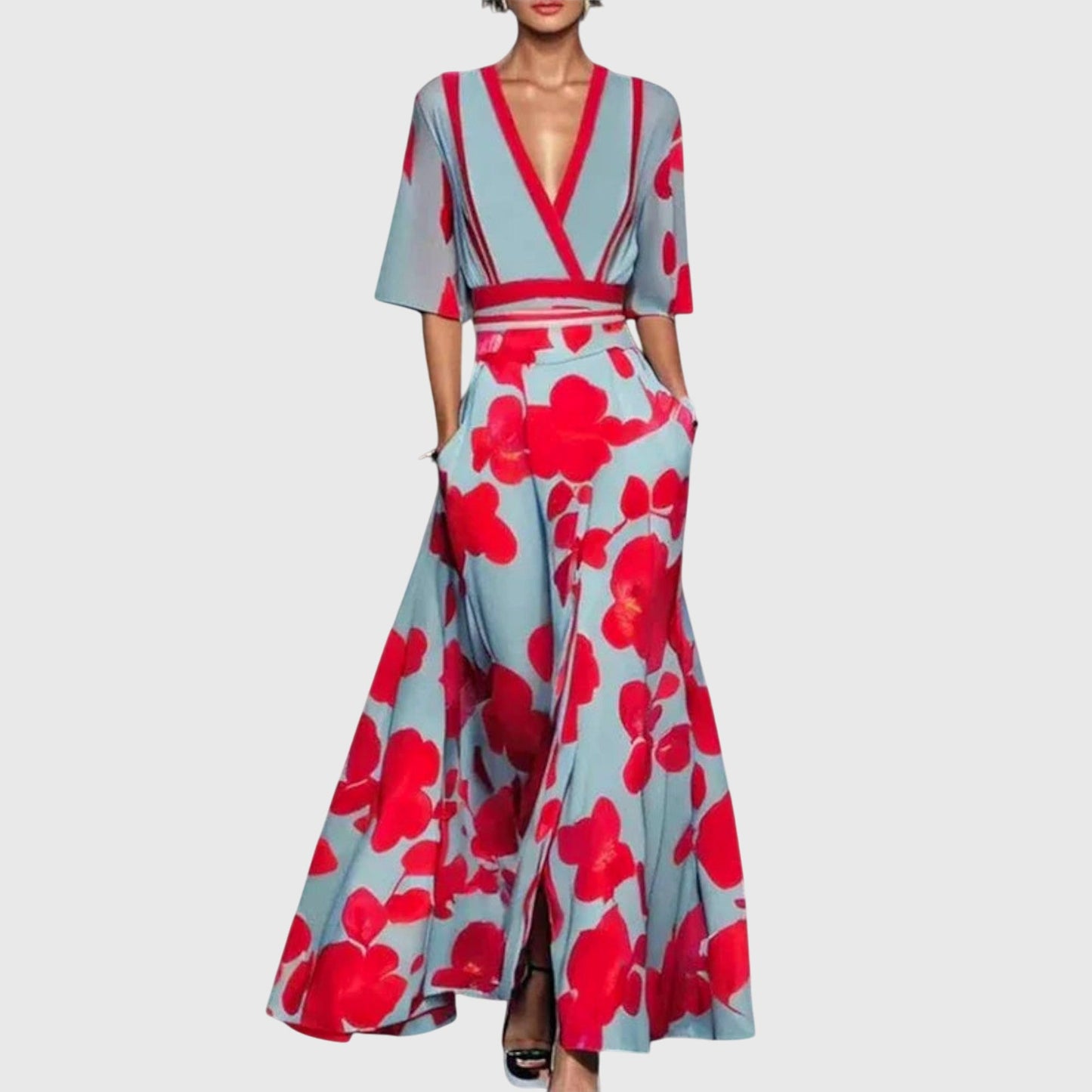 Elegant Women's Velvet Sleeveless Long Sleeve Dress