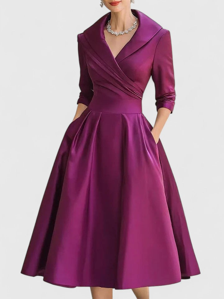 Elegant Sleeveless Midi Dress for Women in Velvet – Ceremony