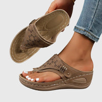 Women's Orthopedic Leather Sandals with Anatomical Insole
