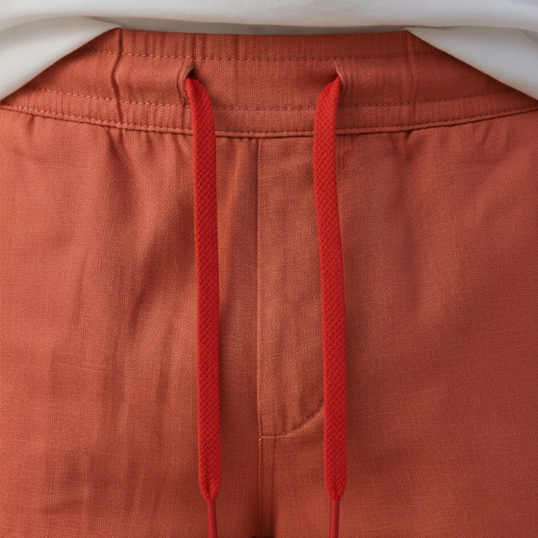 Men's Casual Bermuda Shorts Linen Cotton Stretch Drawstring