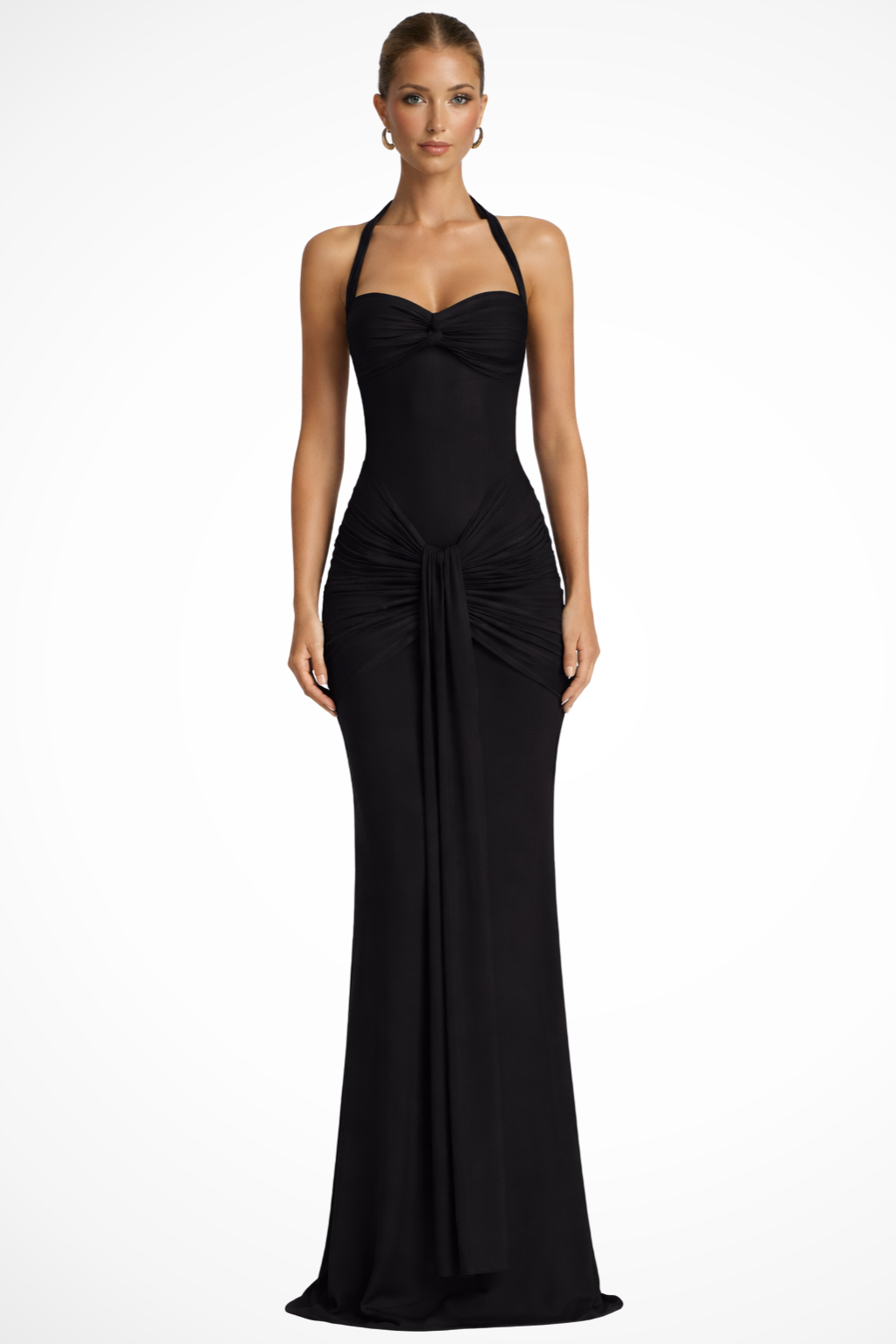 Women's Maxi Dress Satin Sleeveless Pleated