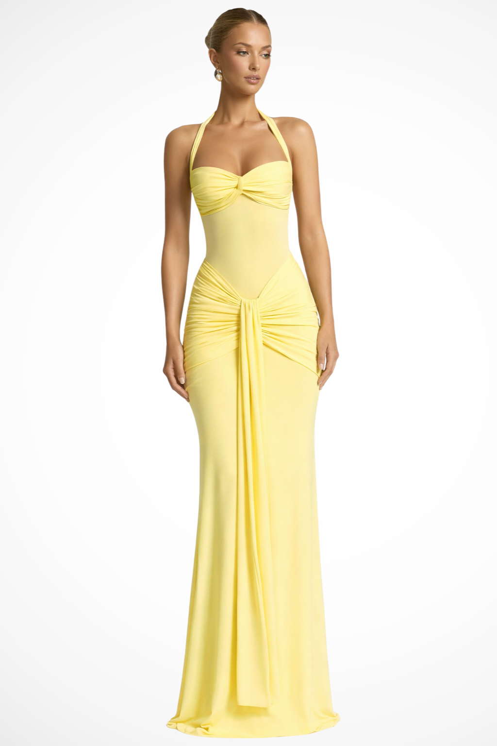 Women's Maxi Dress Satin Sleeveless Pleated