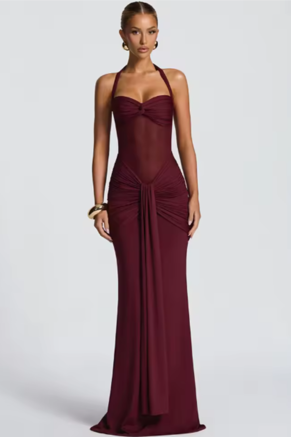 Women's Maxi Dress Satin Sleeveless Pleated