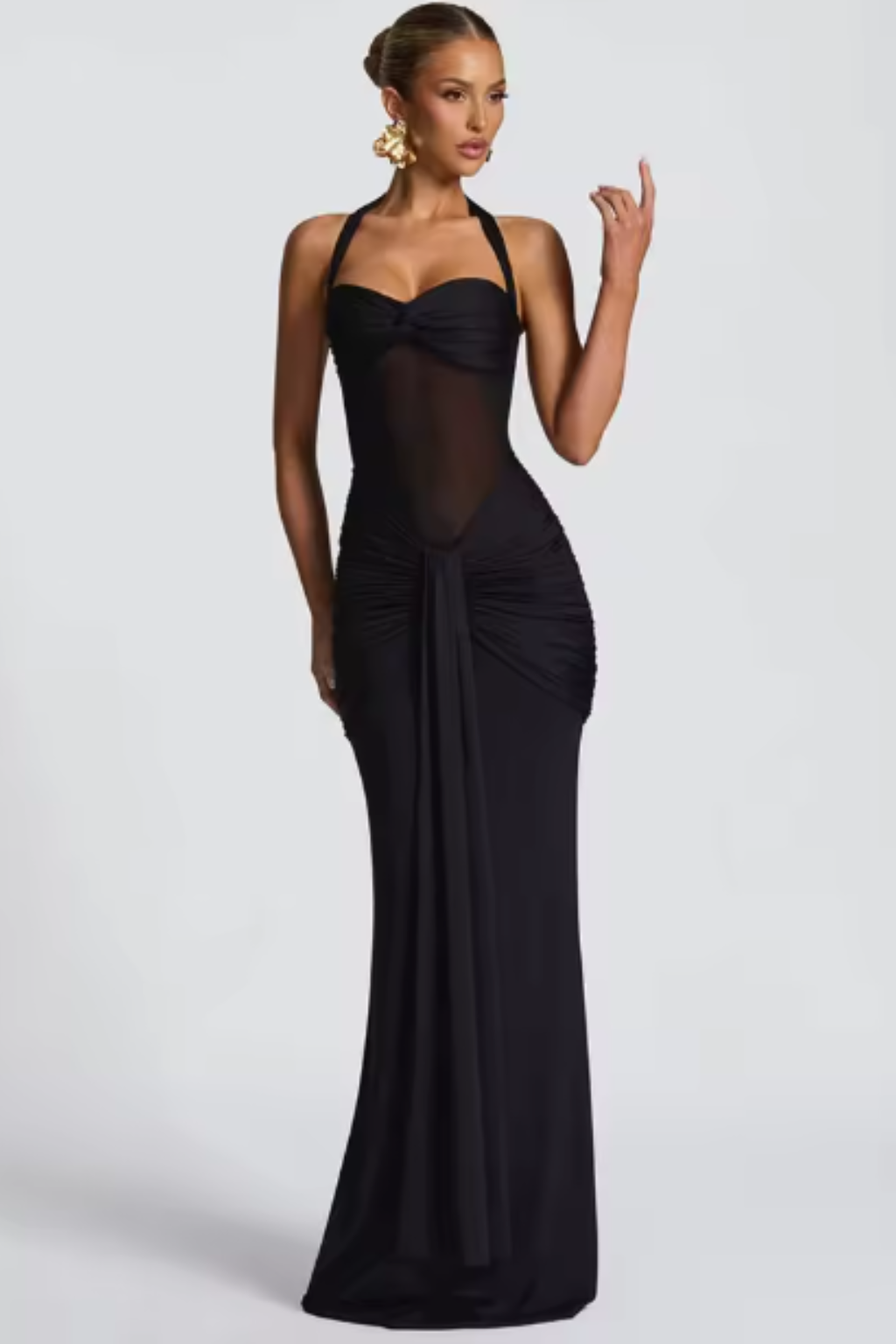 Women's Maxi Dress Satin Sleeveless Pleated
