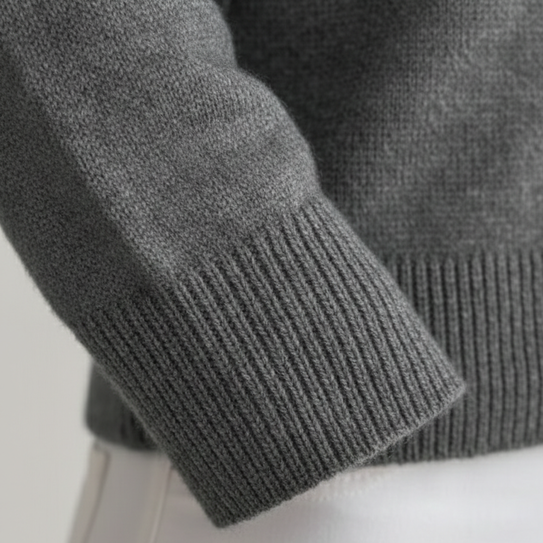 Women's High Neck Sweater in Milk White