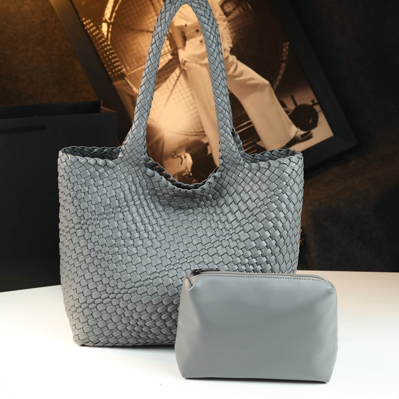 Women's Woven Leather Tote Bag