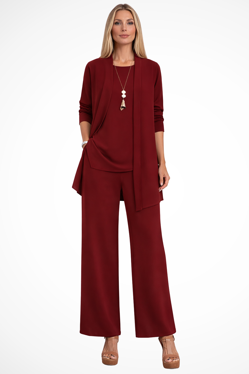 3-Piece Elegant Women's Velvet Sleeveless Slim Fit with Buttons Ceremony