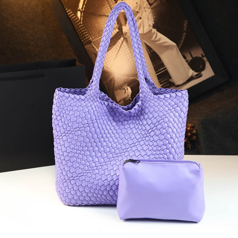 Women's Woven Leather Tote Bag