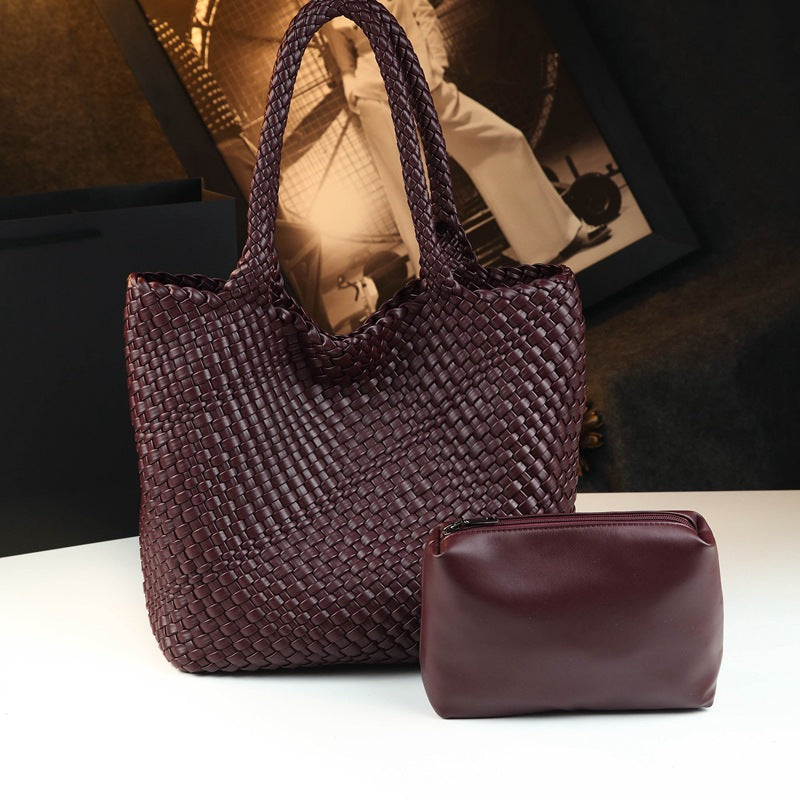 Women's Woven Leather Tote Bag