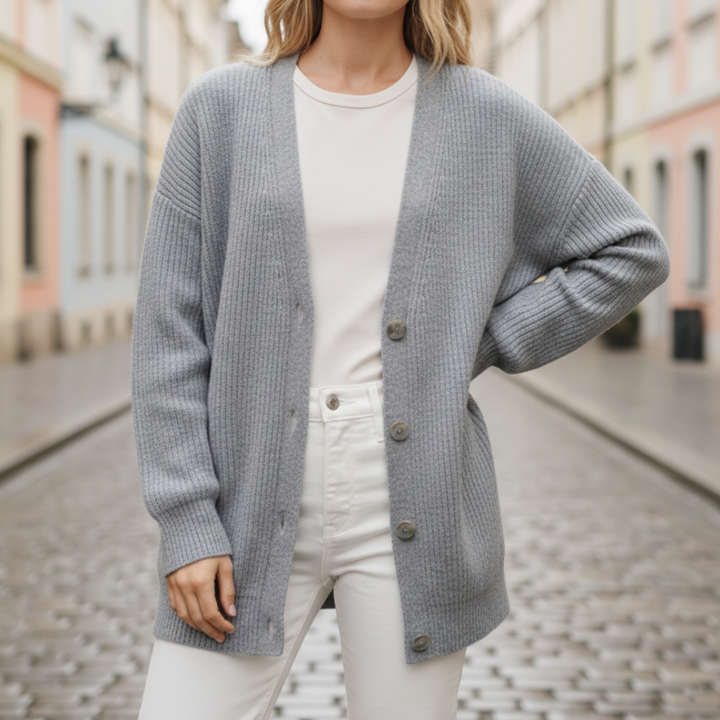 Cardigan oversize con bottoni da donna