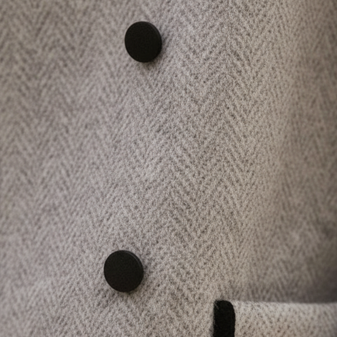 Women's Winter Tweed Wool Double-Breasted Coat Gray
