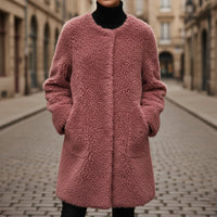 Giacca oversize in pelliccia sintetica sherpa