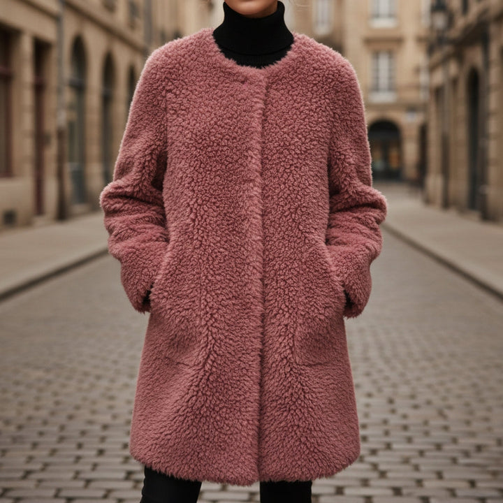 Giacca oversize in pelliccia sintetica sherpa