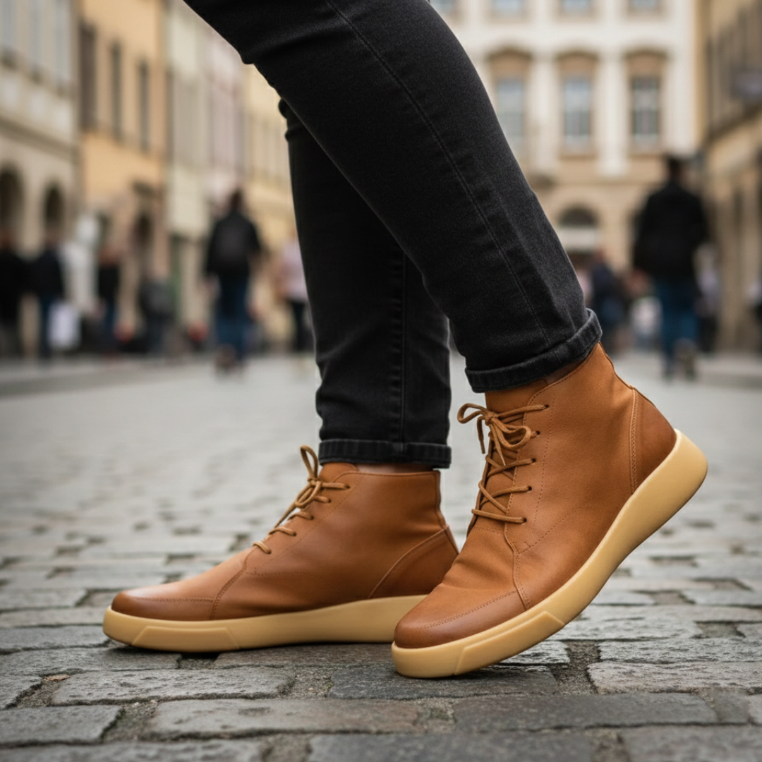 Men's Lace-Up Shoes with Rubber Sole