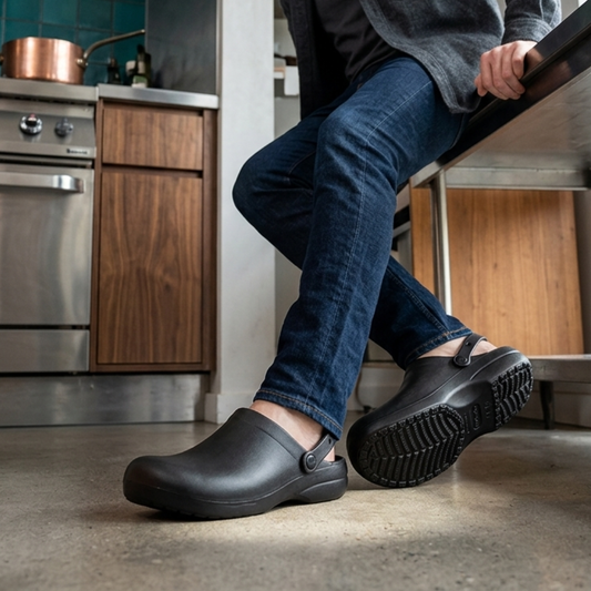 Professional Black Kitchen Clogs with Adjustable Strap