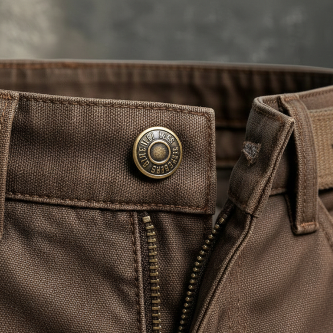 Men's Utility Pants Insulated Straight Leg Fleece Lined Brown