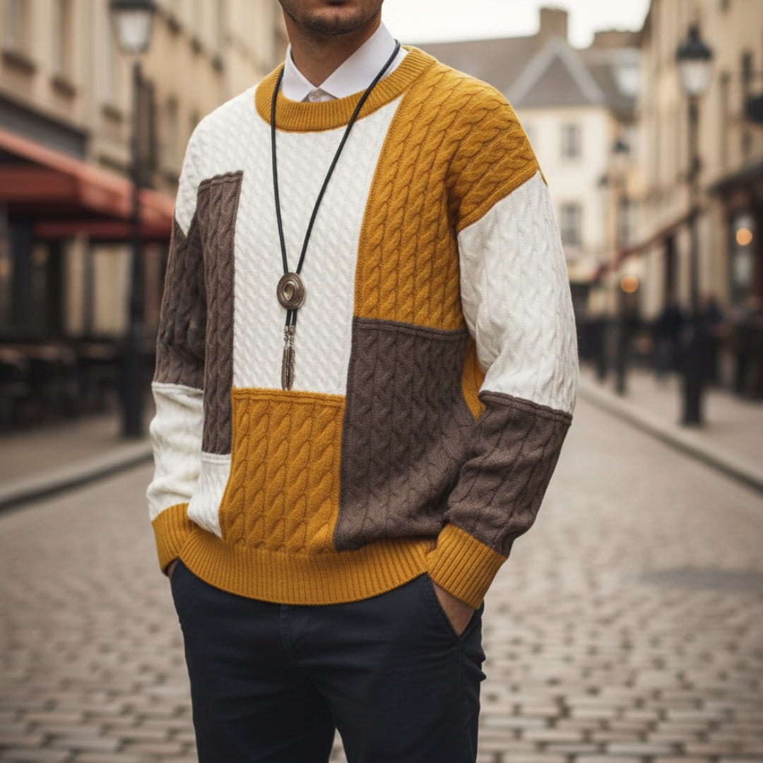 Men's Patchwork Sweater