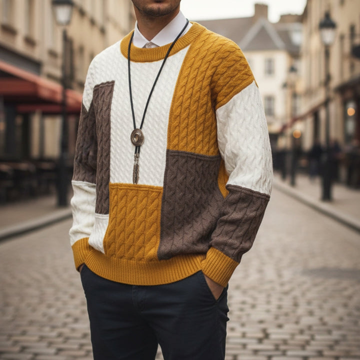 Men's Patchwork Sweater