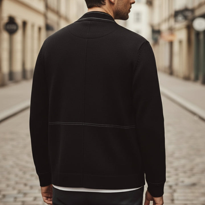 Elegant Men's Cardigan Without Collar