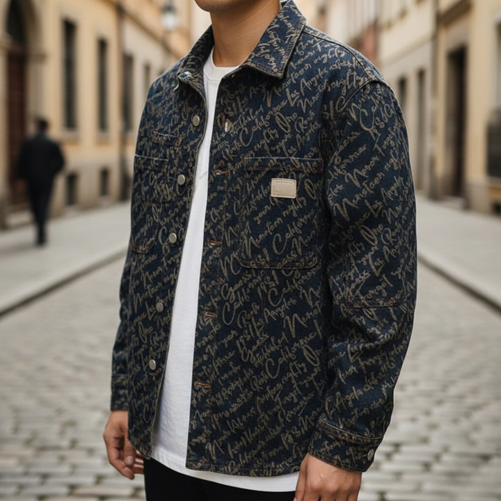 Men's Denim Jacket with Print