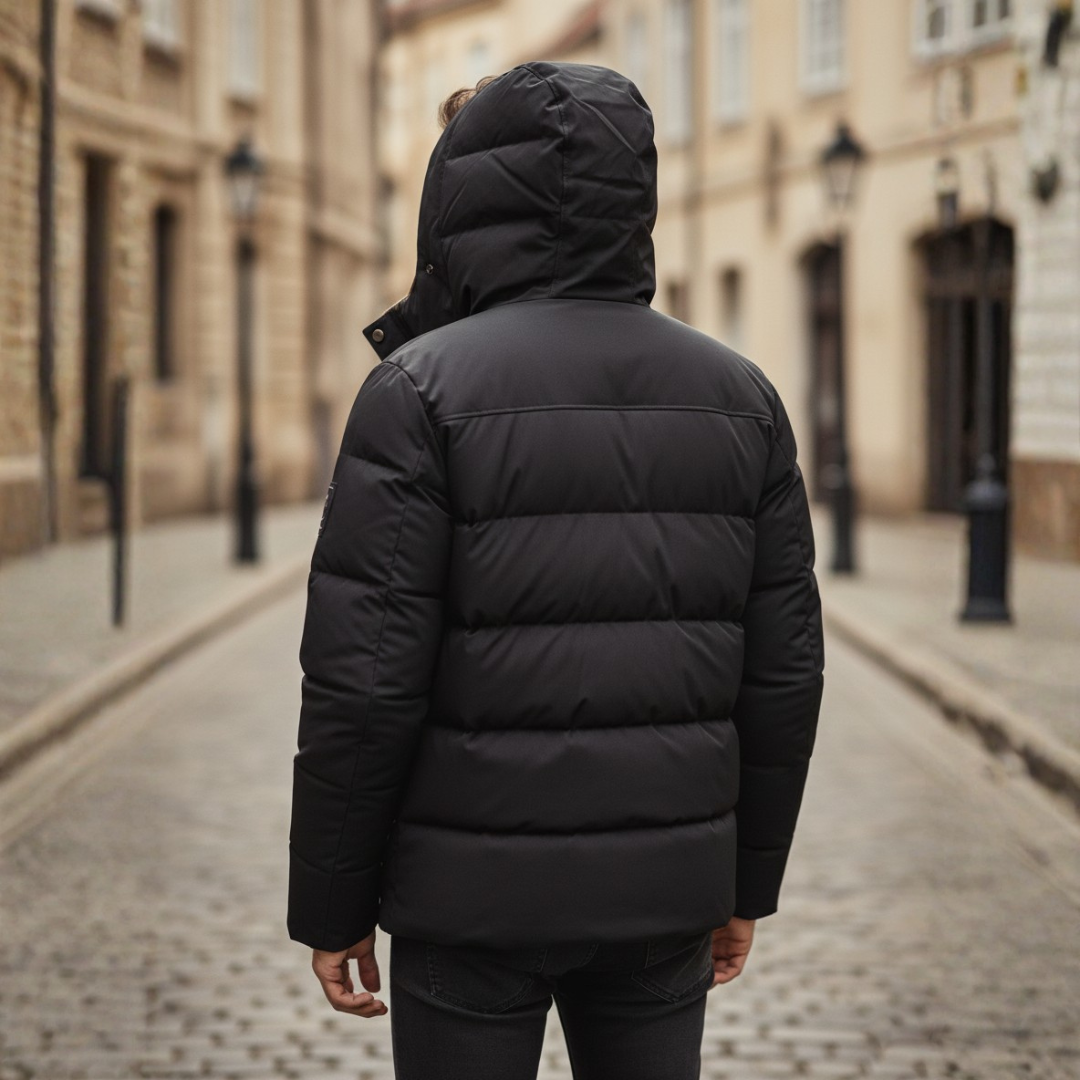 Men's Winter Waterproof Puffer Jacket with Hood