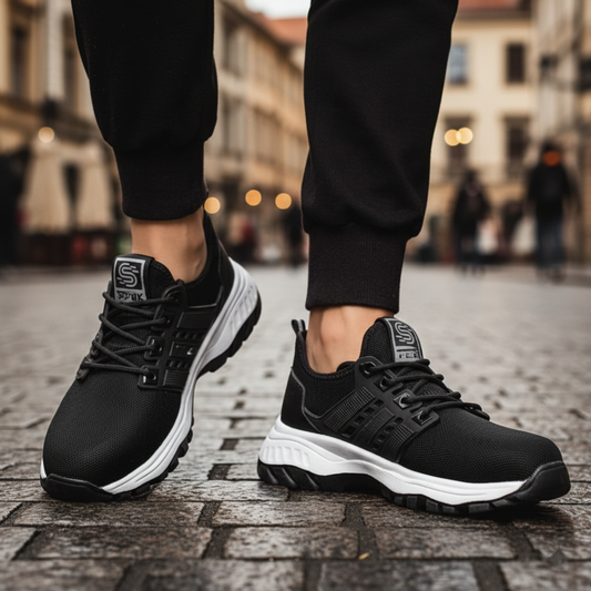 Men's Sneakers Mesh with White and Black Sole